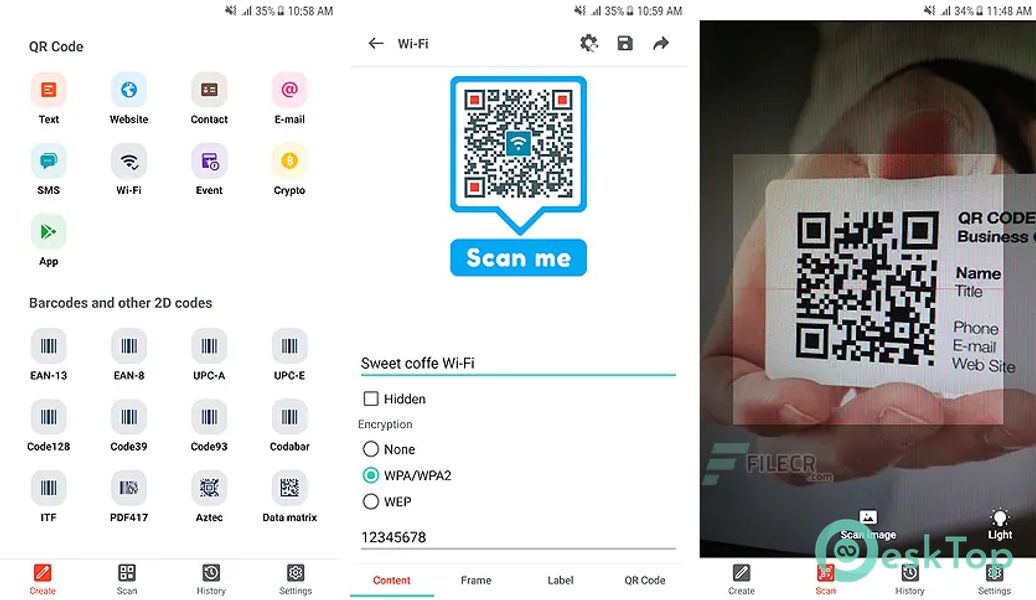 QR code / barcode scanner & generator (QrApp)