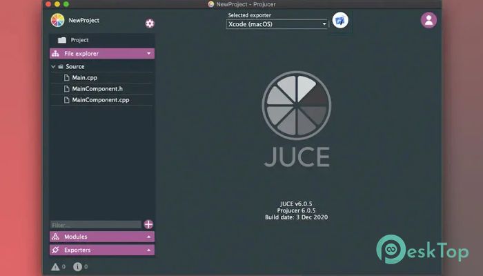 JUCE C++ Framwork 8.0.6 Mac用無料ダウンロード