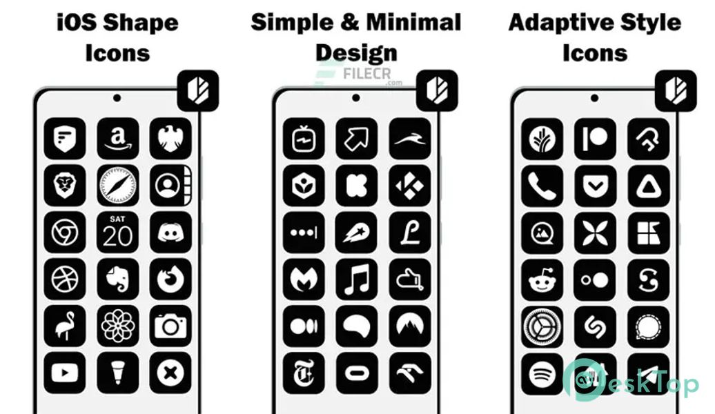 iOS 14 Black – Icon Pack 5.4 APK MOD Tam Ücretsiz İndir