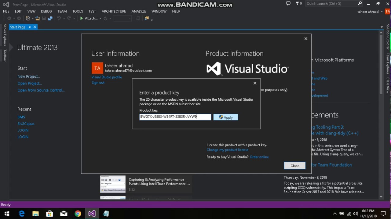 download visual studio 2012 product key professional