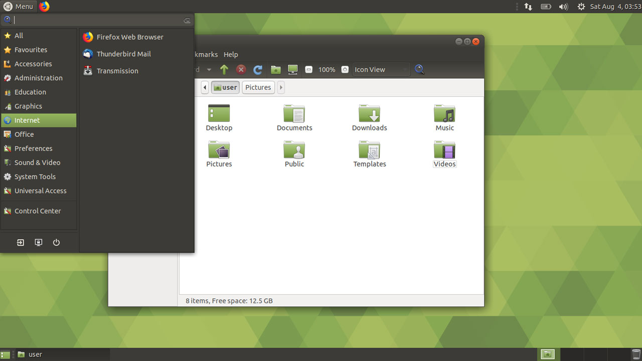 Ubuntu mate внешний вид