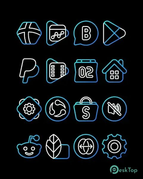 AquaLine Blue - Icon Pack 58 APK MOD Descarga gratuita completa