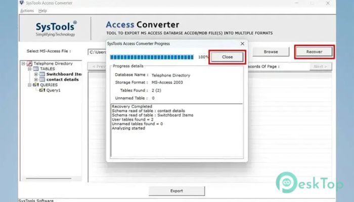 Descargar SysTools Access Converter 7.3 Completo Activado Gratis