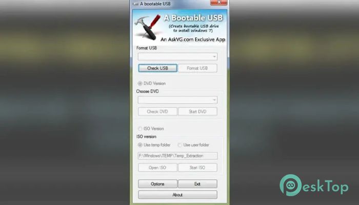 AskVG Bootable USB 1.0 Tam Sürüm Aktif Edilmiş Ücretsiz İndir