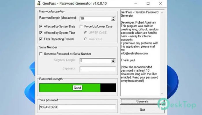 Télécharger GenPass - Password Generator 2.0.0.7 Gratuitement Activé Complètement
