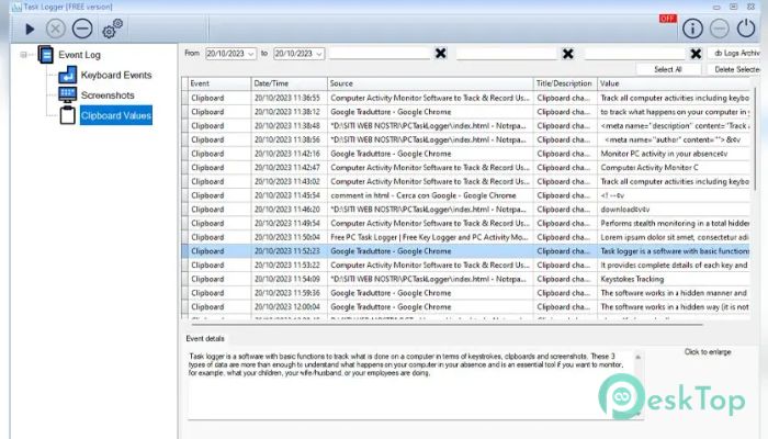 PC Task Logger 1.0 完全アクティベート版を無料でダウンロード