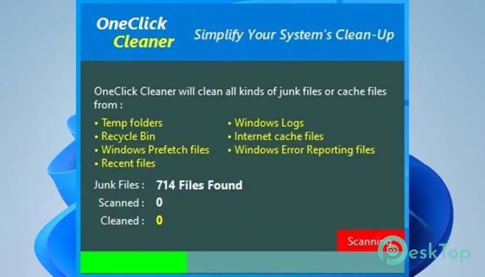 OneClick Cleaner 1.0 Tam Sürüm Aktif Edilmiş Ücretsiz İndir