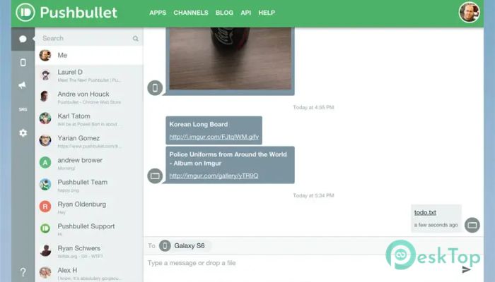 Pushbullet 1.0 Tam Sürüm Aktif Edilmiş Ücretsiz İndir