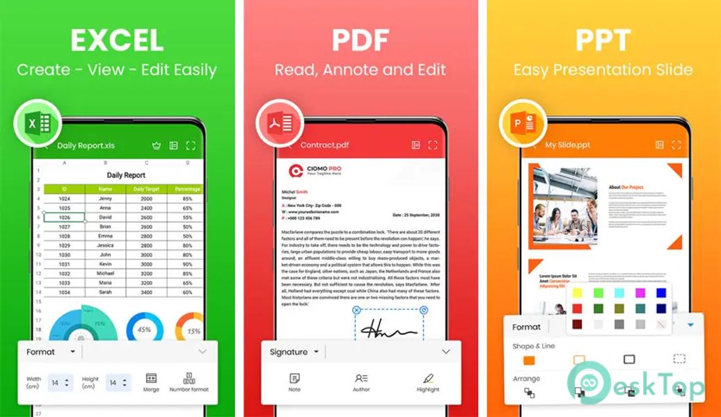 Word Document: DOCX, PDF, XLSX