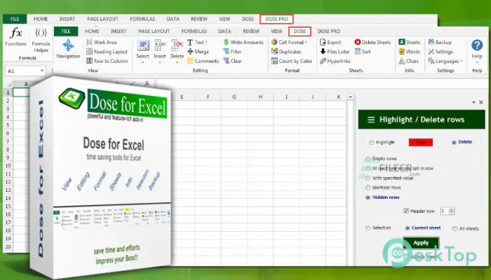  تحميل برنامج Zbrainsoft Dose for Excel  3.5.7 برابط مباشر