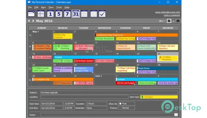  تحميل برنامج Calendarscope  12.5.1.1 برابط مباشر
