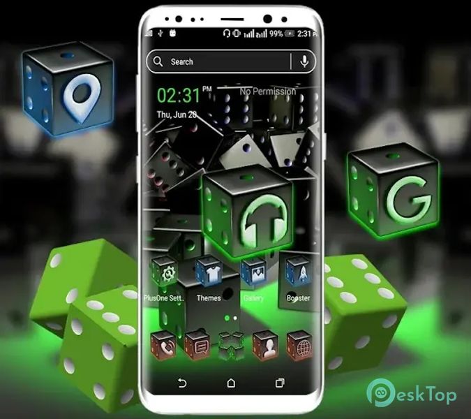 3D Dice Neon Launcher Theme 2.8 APK MOD 完整免费下载