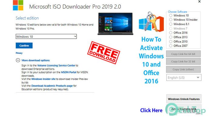 Microsoft ISO Downloader Pro / Premium 2020 1.8 / 2.3 完全アクティベート版を無料でダウンロード