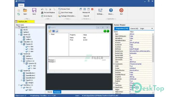 Скачать MiTeC DFM Editor 8.4.0 полная версия активирована бесплатно