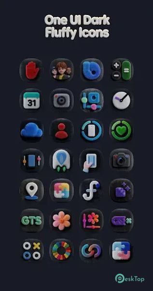 OneUi Dark Fluffy Icons 4.1 APK MOD Unlocked (Full) Free Download