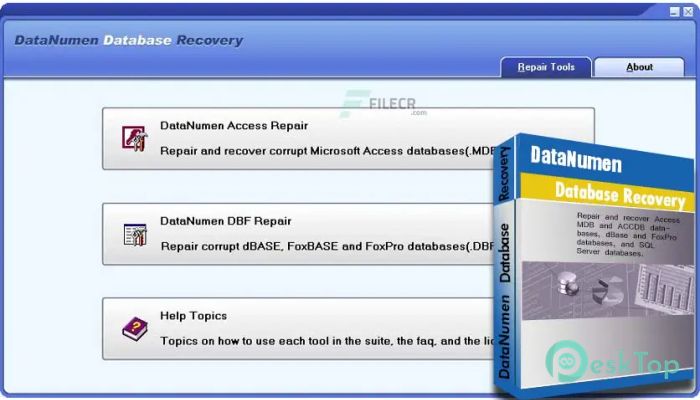 DataNumen Database Recovery 2.5.0 完全アクティベート版を無料でダウンロード