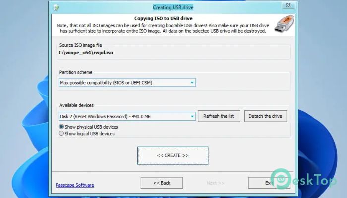 下载 Passcape ISO Burner 2.3.2.330 免费完整激活版