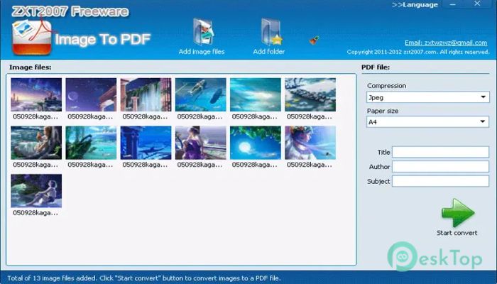 ZXT2007 Image To PDF 3.7.1 完全アクティベート版を無料でダウンロード