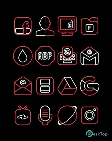RoseLine Red - Icon Pack 58 APK MOD Descarga gratuita completa
