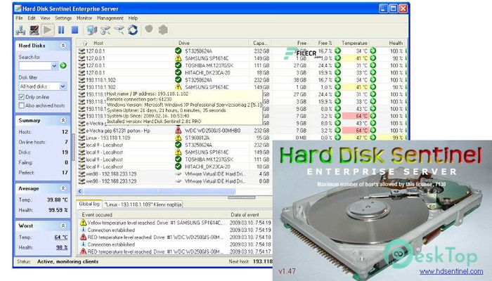 Hard Disk Sentinel Enterprise Server 1.47 完全アクティベート版を無料でダウンロード