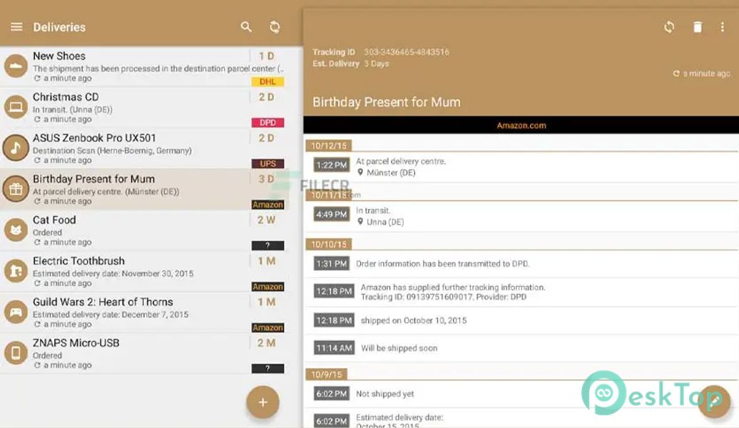 Deliveries Package Tracker 6.0.1 build 1974 APK MOD Descarga gratuita completa