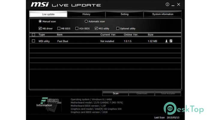  تحميل برنامج MSI Live Update 6.2.0.72 برابط مباشر