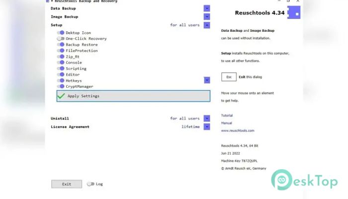 Reuschtools Backup and Recovery 4.52 完全アクティベート版を無料でダウンロード