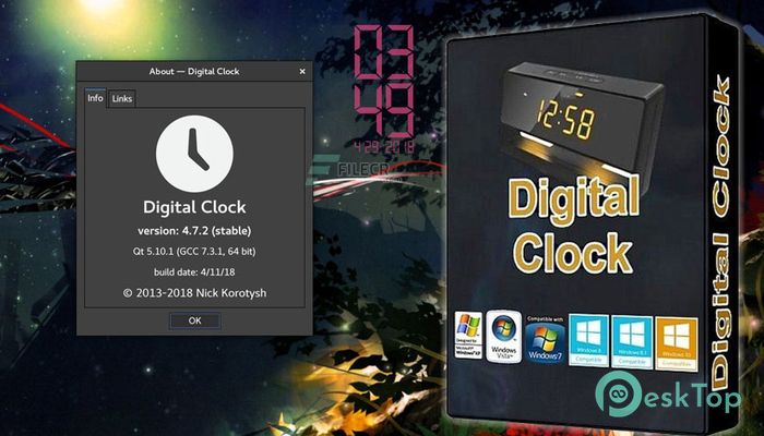 Digital Clock 4.7.9 完全アクティベート版を無料でダウンロード