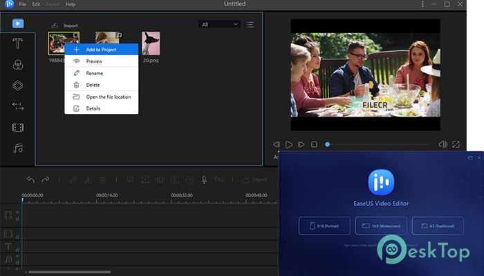 EaseUS Video Editor 1.7.1.55 Tam Sürüm Aktif Edilmiş Ücretsiz İndir