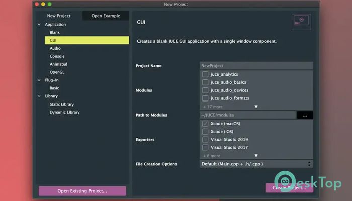 JUCE C++ Framwork 8.0.6 Mac用無料ダウンロード