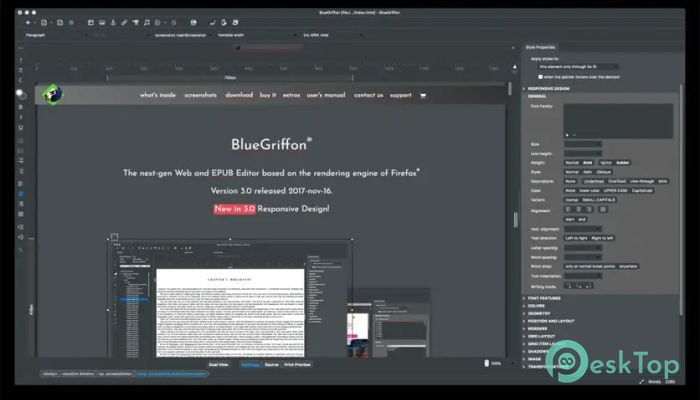 BlueGriffon 3.1 HTML 完全アクティベート版を無料でダウンロード
