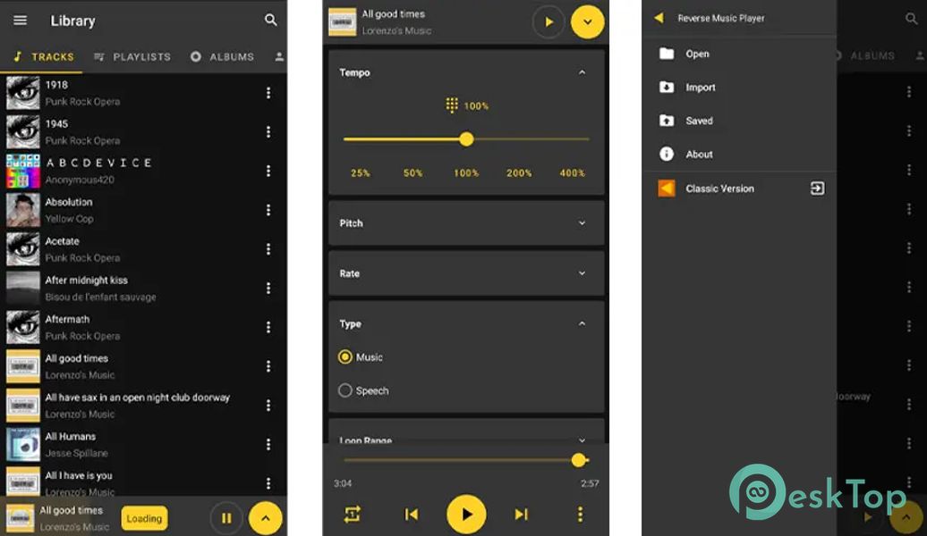 Reverse Music Player 2.2.9 APK MOD Tam Ücretsiz İndir
