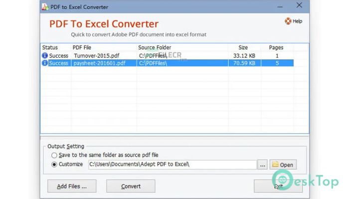 Télécharger Adept PDF to Excel Converter  3.80 Gratuitement Activé Complètement