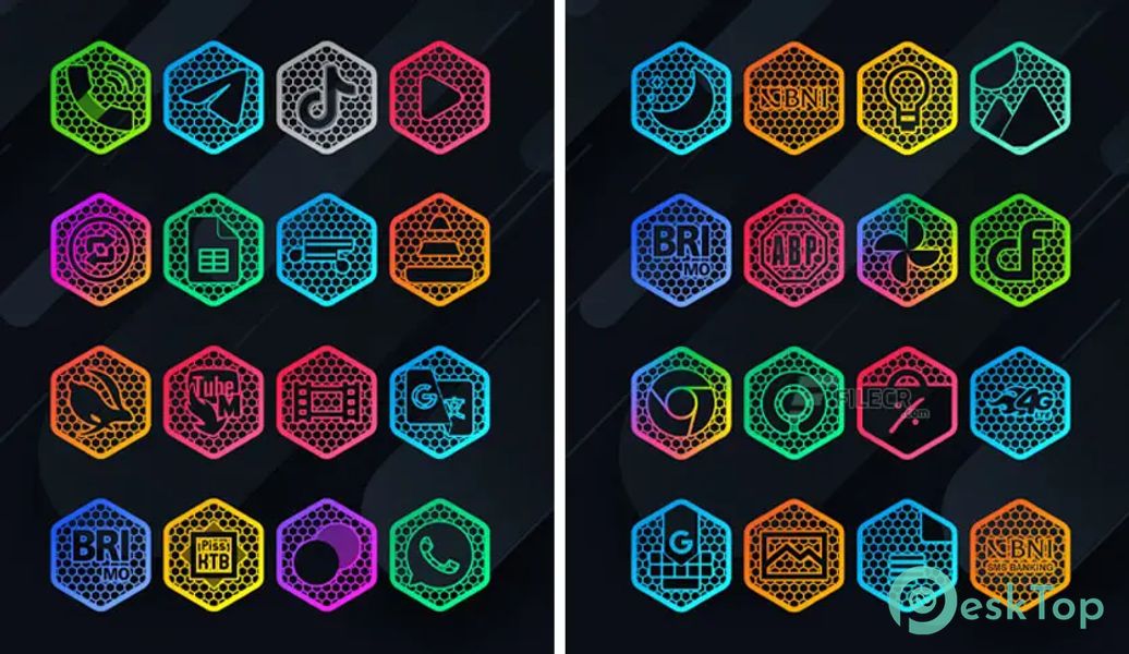 Hexanet – Neon Icon Pack v5.4 APK MOD Tam Ücretsiz İndir