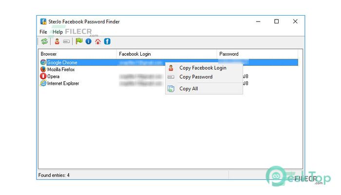 Télécharger SterJo Facebook Password Finder 2.0 Gratuitement Activé Complètement