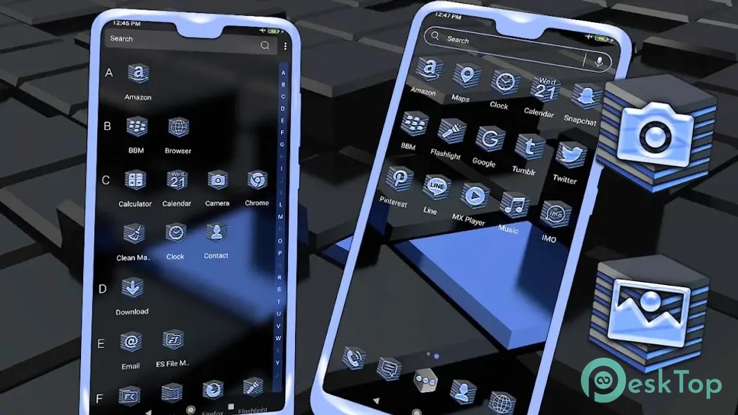 3D Black Cube Theme 3.8 APK MOD تحميل مجاني كامل
