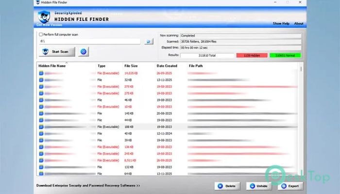 SecurityXploded Hidden File Finder