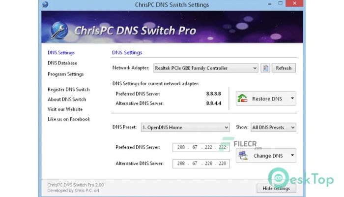  تحميل برنامج ChrisPC DNS Switch Pro 4.50 برابط مباشر
