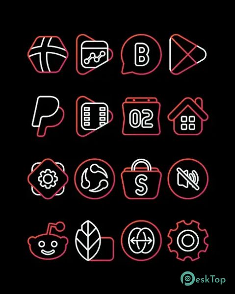 RoseLine Red - Icon Pack 58 APK MOD Descarga gratuita completa
