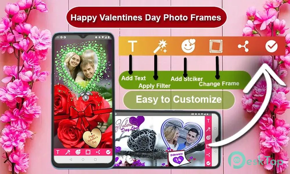 Happy Valentines Photo Frames 3.0 APK MOD Tam Ücretsiz İndir
