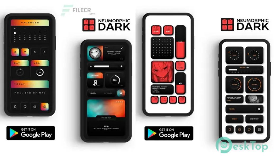 Neumorphic Dark KWGT v2021.Jun.10.01 APK MOD Descarga gratuita completa