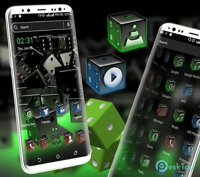 3D Dice Neon Launcher Theme 2.8 APK MOD 完整免费下载