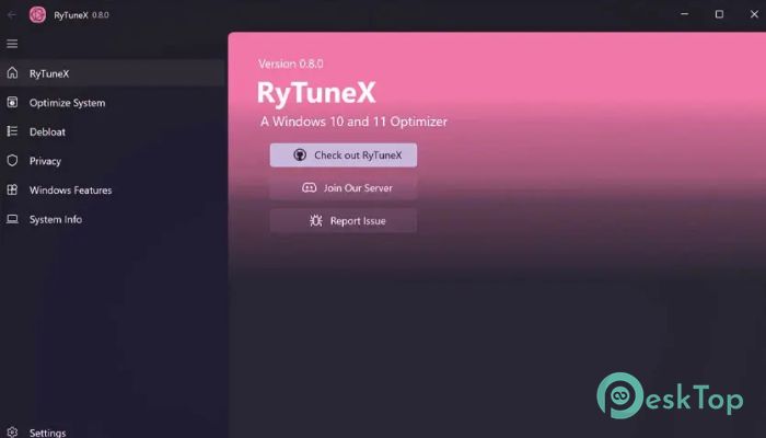 RyTuneX 0.8.2 完全アクティベート版を無料でダウンロード