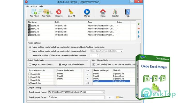  تحميل برنامج Okdo Excel Merger 2.8 برابط مباشر